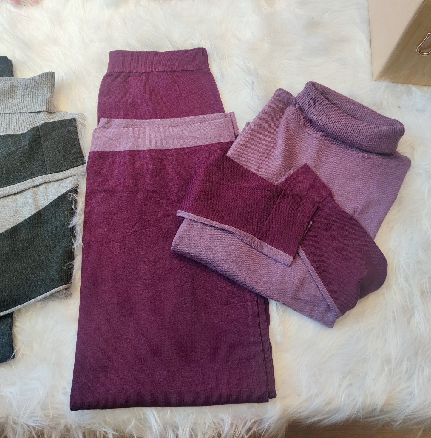 Conjunto de punto mujer, ropa de invierno, 2 piezas