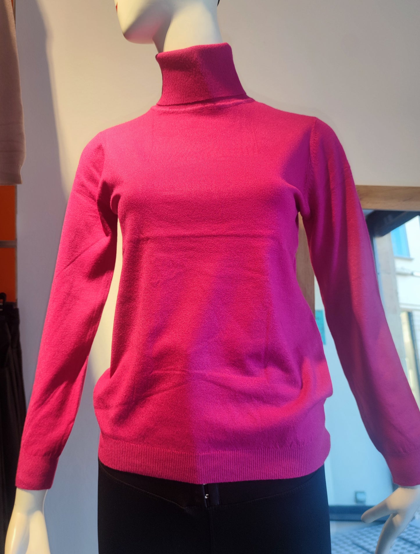 Jersey de punto con cuello, suéter de invierno mujer