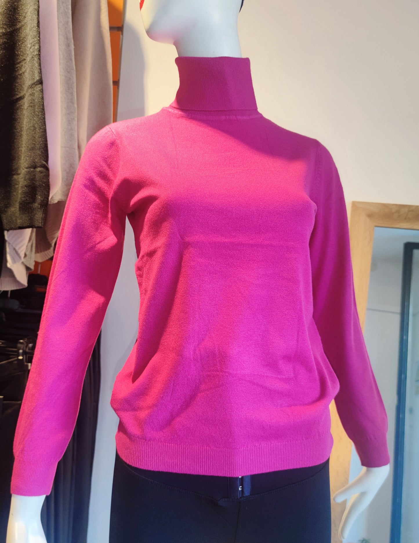 Jersey de punto con cuello, suéter de invierno mujer