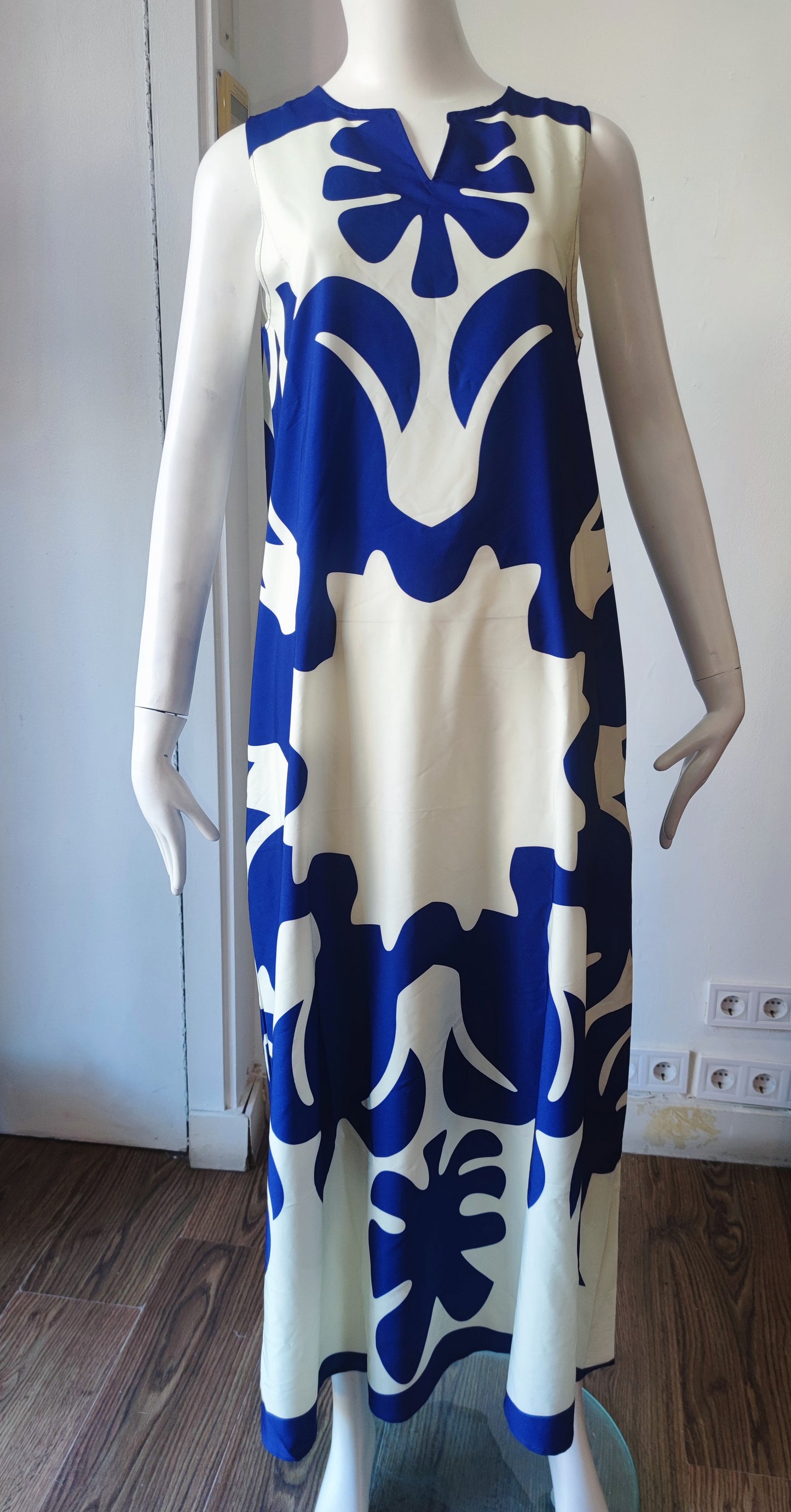 Vestido holgado liso, sin mangas
