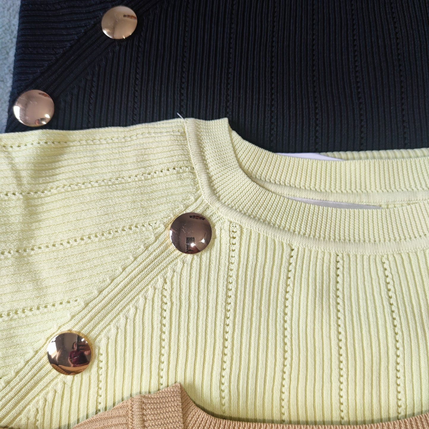 Vestido de punto con diseño de botones, ropa para mujer