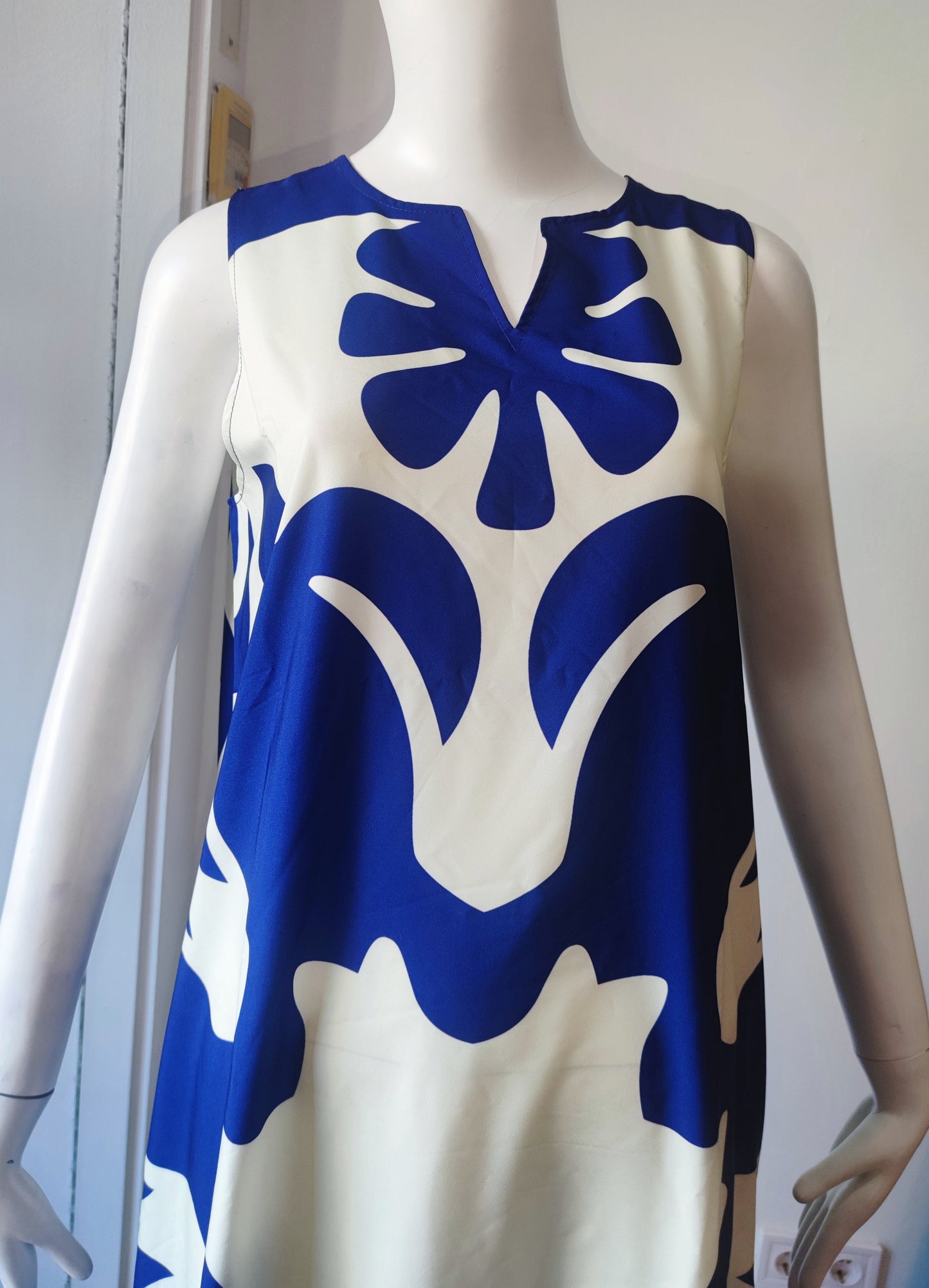 Vestido holgado liso, sin mangas