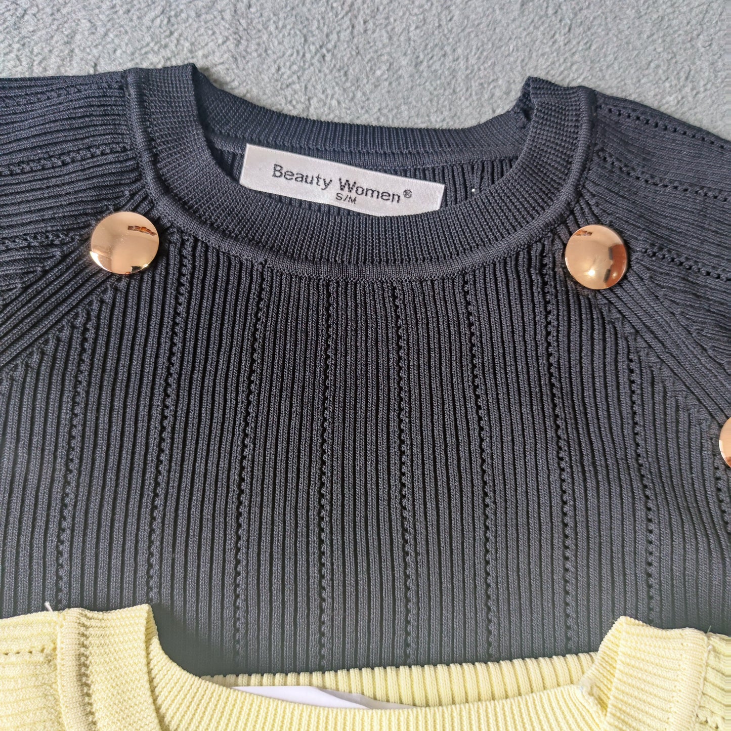 Vestido de punto con diseño de botones, ropa para mujer