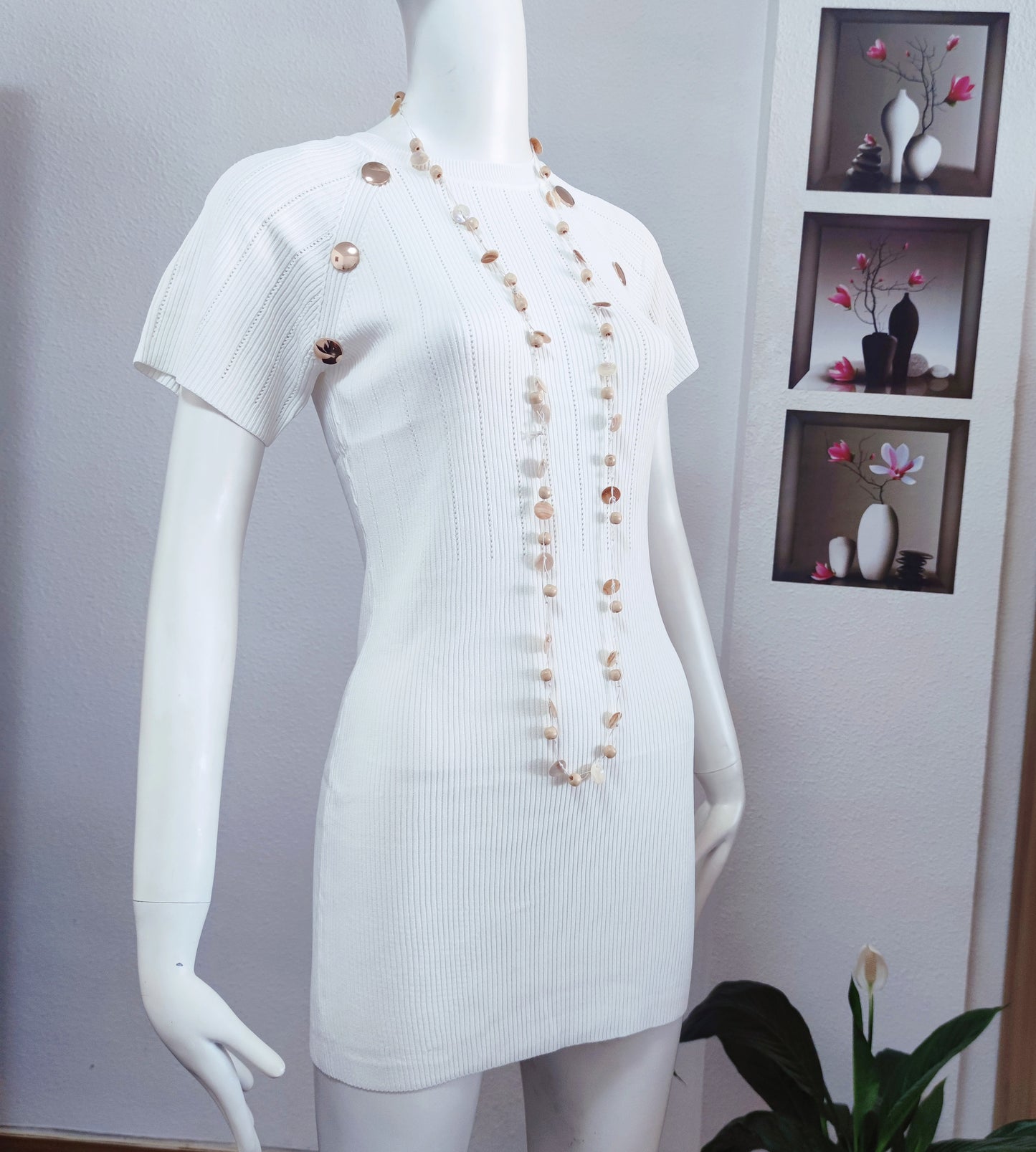 Vestido de punto con diseño de botones, ropa para mujer