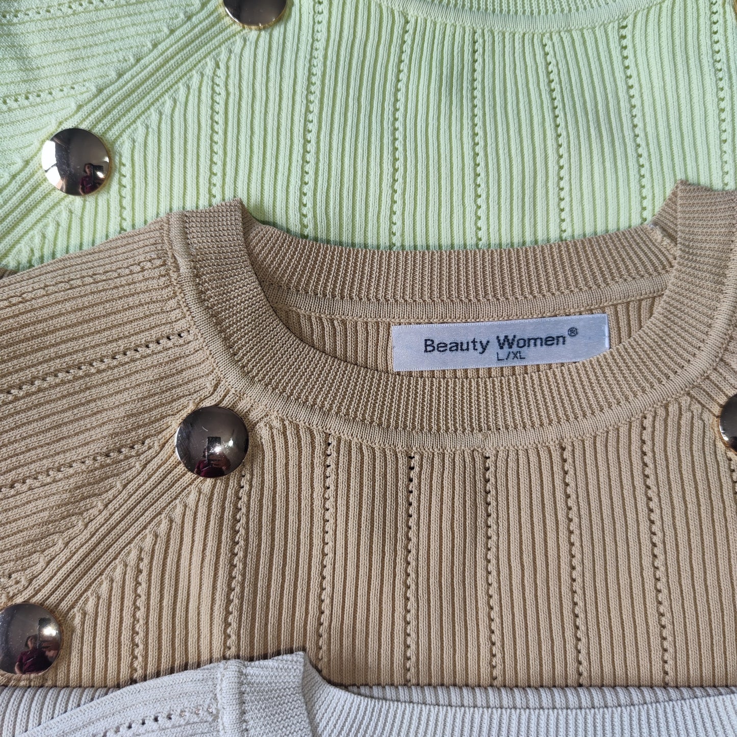 Vestido de punto con diseño de botones, ropa para mujer
