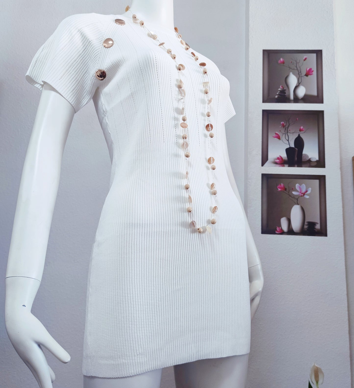 Vestido de punto con diseño de botones, ropa para mujer