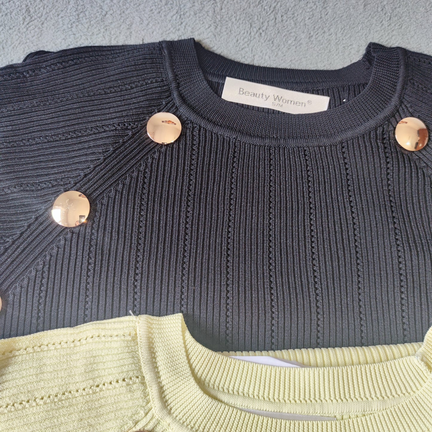 Vestido de punto con diseño de botones, ropa para mujer