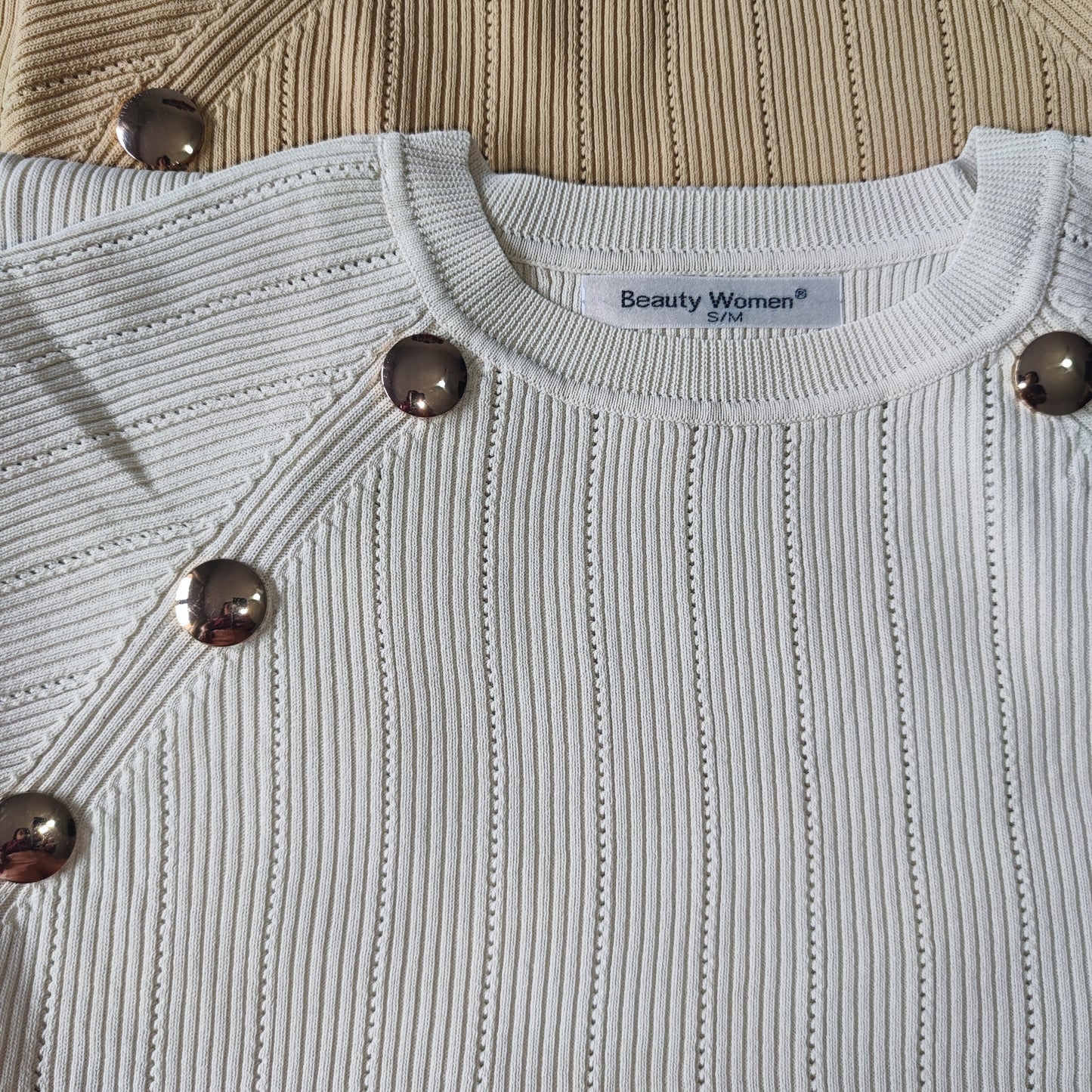 Vestido de punto con diseño de botones, ropa para mujer