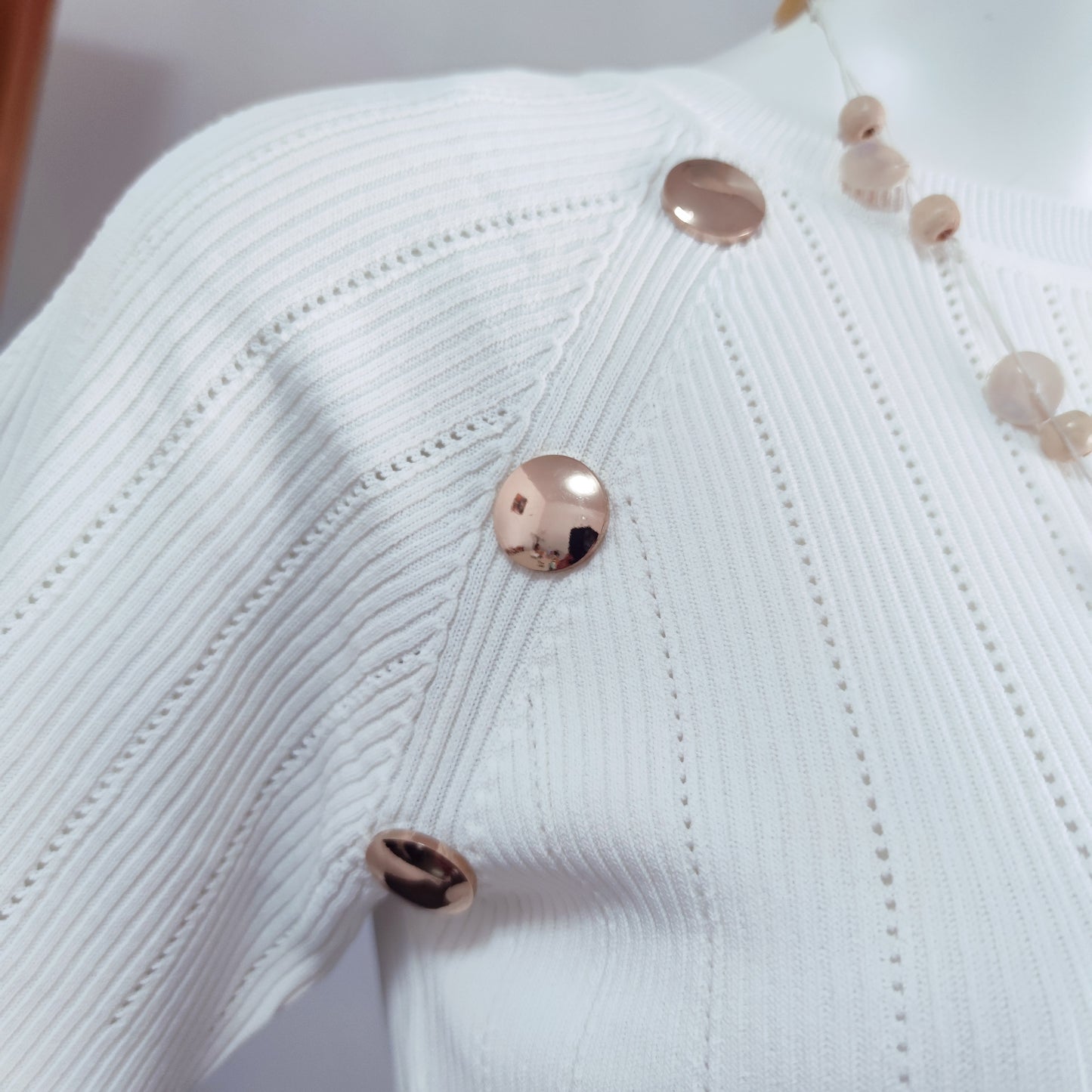 Vestido de punto con diseño de botones, ropa para mujer